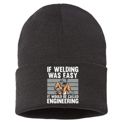 Funny Welding Design For Welder Weld Welding Lover Sustainable Knit Beanie