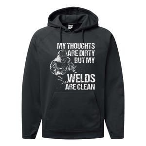 Funny Welding Designs For Men Dad Metal Workers Blacksmith Performance Fleece Hoodie