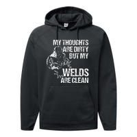 Funny Welding Designs For Men Dad Metal Workers Blacksmith Performance Fleece Hoodie