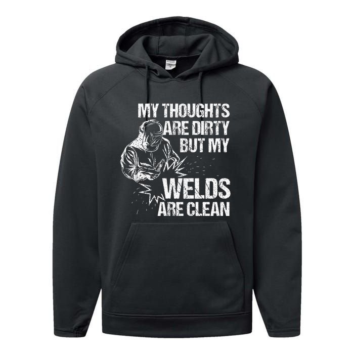 Funny Welding Designs For Men Dad Metal Workers Blacksmith Performance Fleece Hoodie