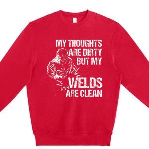 Funny Welding Designs For Men Dad Metal Workers Blacksmith Premium Crewneck Sweatshirt