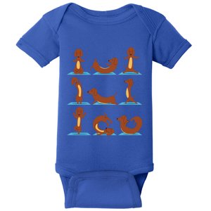 Funny Weiner Dogs Yoga Asana Poses Meditation Lovers Masters Gift Baby Bodysuit