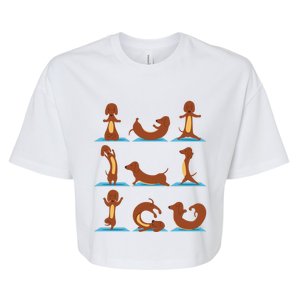 Funny Weiner Dogs Yoga Asana Poses Meditation Lovers Masters Gift Bella+Canvas Jersey Crop Tee