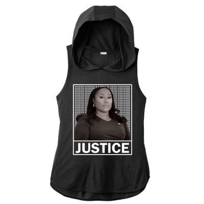 Fani Willis District Attorney Seeks Justice Premium Ladies PosiCharge Tri-Blend Wicking Draft Hoodie Tank