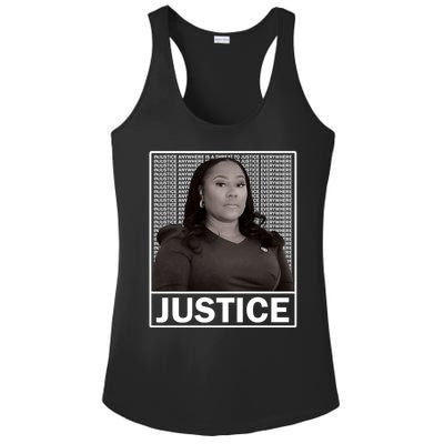 Fani Willis District Attorney Seeks Justice Premium Ladies PosiCharge Competitor Racerback Tank