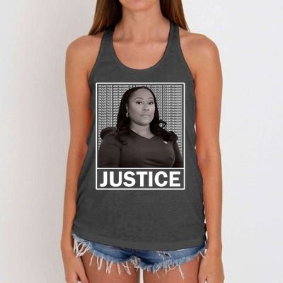 Fani Willis District Attorney Seeks Justice Premium Women's Knotted Racerback Tank