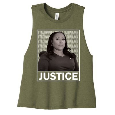 Fani Willis District Attorney Seeks Justice Premium Women's Racerback Cropped Tank