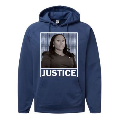 Fani Willis District Attorney Seeks Justice Premium Performance Fleece Hoodie