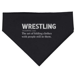 Funny Wrestling Definition Design For Wrestler Fans Wrestle USA-Made Doggie Bandana