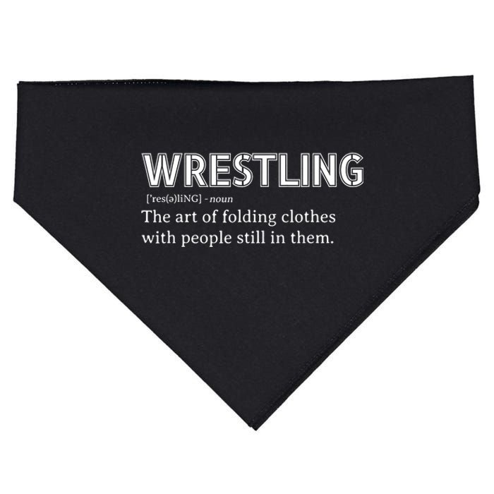 Funny Wrestling Definition Design For Wrestler Fans Wrestle USA-Made Doggie Bandana