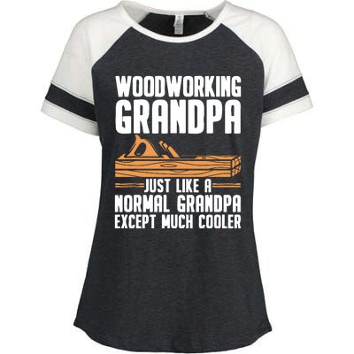 Funny Woodworking Design For Men Dad Grandpa Woodworkers Enza Ladies Jersey Colorblock Tee