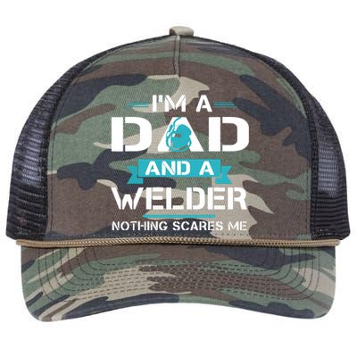 Funny Welder Dad I'm A Dad And Welder Cool Welding Retro Rope Trucker Hat Cap