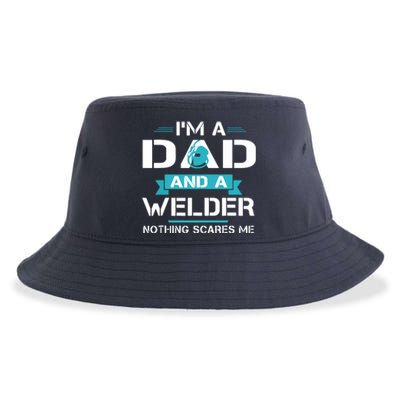 Funny Welder Dad I'm A Dad And Welder Cool Welding Sustainable Bucket Hat