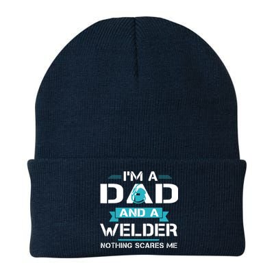 Funny Welder Dad I'm A Dad And Welder Cool Welding Knit Cap Winter Beanie