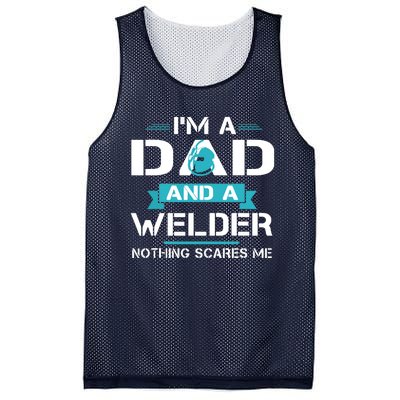 Funny Welder Dad I'm A Dad And Welder Cool Welding Mesh Reversible Basketball Jersey Tank