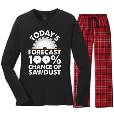 Funny Woodworking Design For Men Women Carpentry Woodworker Women's Long Sleeve Flannel Pajama Set 