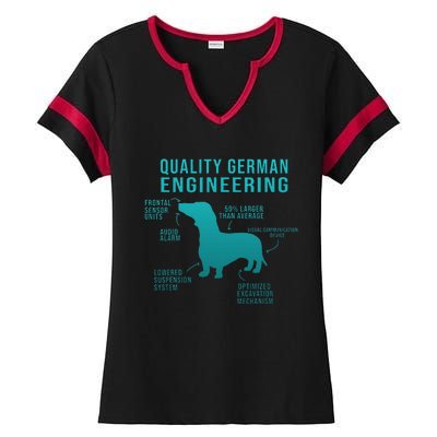 Funny Weiner Dog Joke Sarcastic German Daschund Ladies Halftime Notch Neck Tee