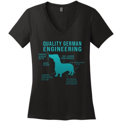 Funny Weiner Dog Joke Sarcastic German Daschund Women's V-Neck T-Shirt