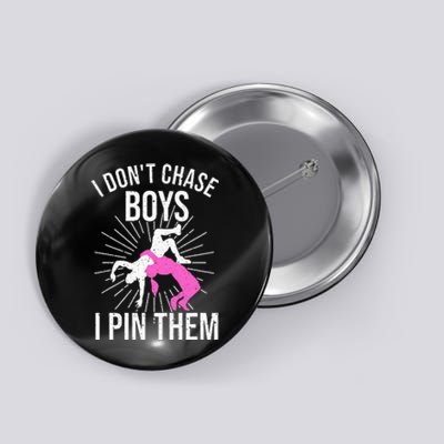 Funny Wrestling Designs For Women Wrestle Athlete Fans Button