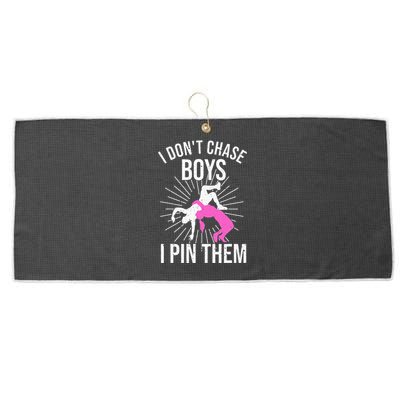 Funny Wrestling Designs For Women Wrestle Athlete Fans Large Microfiber Waffle Golf Towel