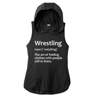 Funny Wrestling Design Wrestlers Ladies PosiCharge Tri-Blend Wicking Draft Hoodie Tank