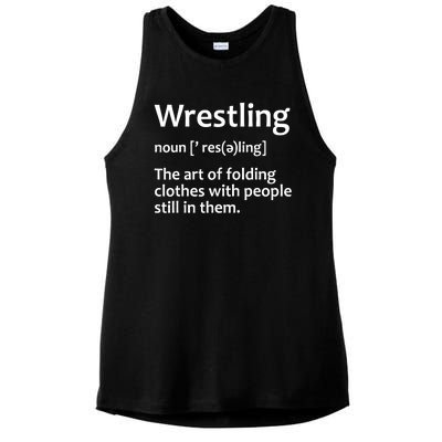 Funny Wrestling Design Wrestlers Ladies PosiCharge Tri-Blend Wicking Tank