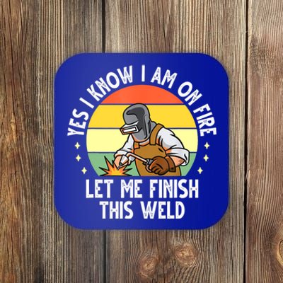 Funny Welding Design Dad Welder Worker Welding Vintage Coaster