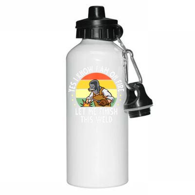 Funny Welding Design Dad Welder Worker Welding Vintage Aluminum Water Bottle