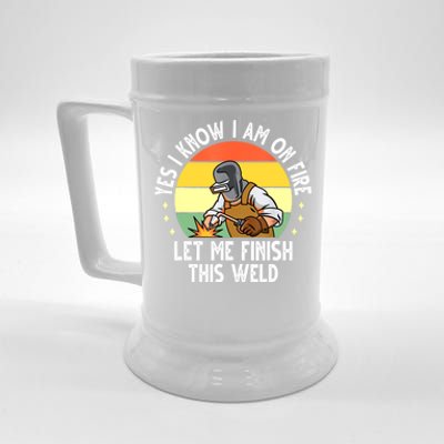 Funny Welding Design Dad Welder Worker Welding Vintage Beer Stein