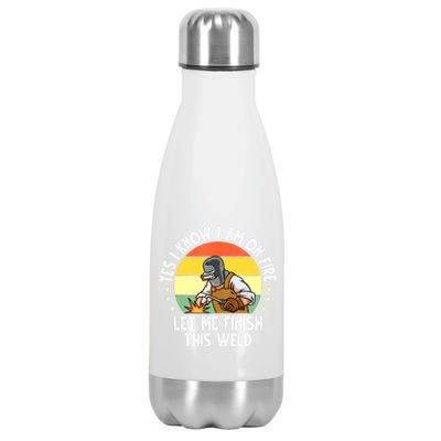 Funny Welding Design Dad Welder Worker Welding Vintage Stainless Steel Insulated Water Bottle