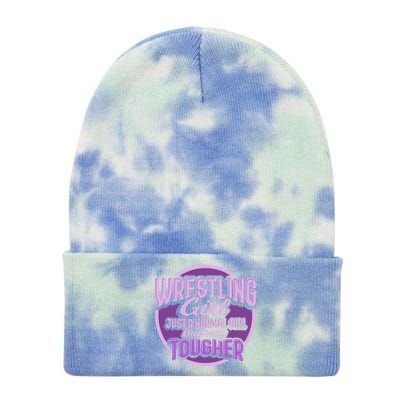 Funny Wrestling Design Wrestler Fighter Gift Tie Dye 12in Knit Beanie