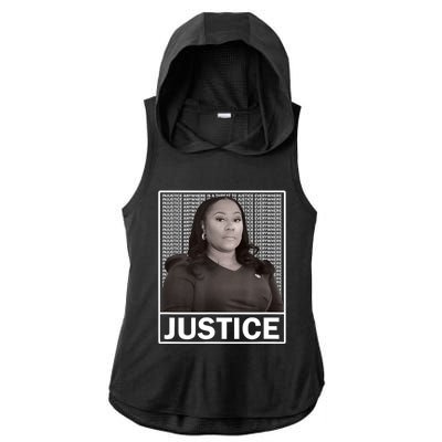 Fani Willis District Attorney Seeks Justice Ladies PosiCharge Tri-Blend Wicking Draft Hoodie Tank