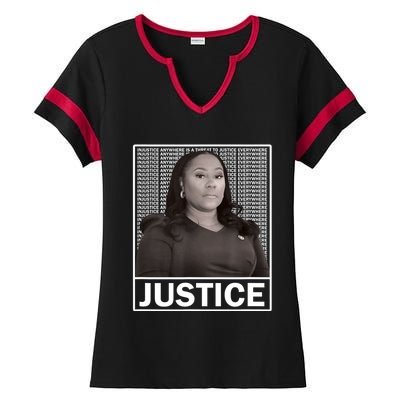 Fani Willis District Attorney Seeks Justice Ladies Halftime Notch Neck Tee