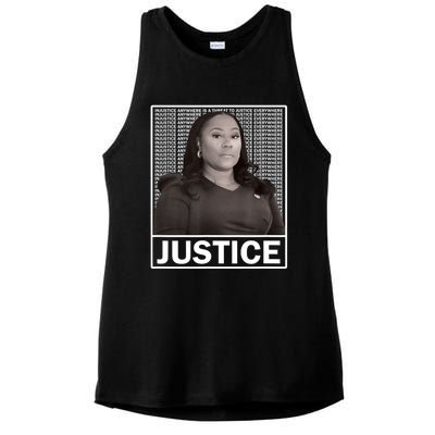 Fani Willis District Attorney Seeks Justice Ladies PosiCharge Tri-Blend Wicking Tank