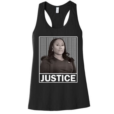 Fani Willis District Attorney Seeks Justice Women's Racerback Tank