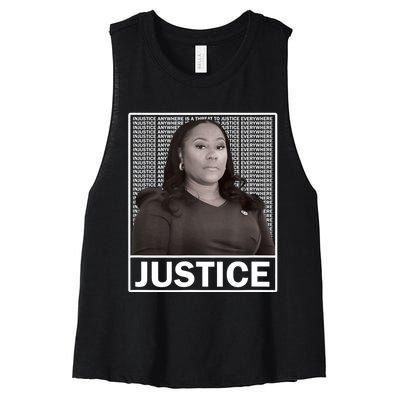 Fani Willis District Attorney Seeks Justice Women's Racerback Cropped Tank