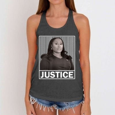 Fani Willis District Attorney Seeks Justice Women's Knotted Racerback Tank