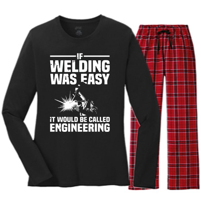 Funny Welding Design For Welder Weld Welding Lover Women's Long Sleeve Flannel Pajama Set 