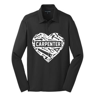 Funny Woodworking Dad Father Carpenter Carpenter Gift Silk Touch Performance Long Sleeve Polo