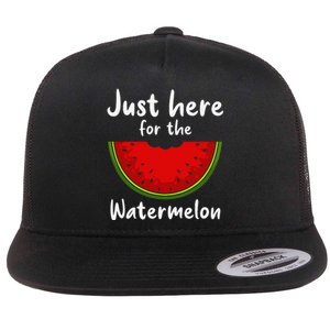 Funny Watermelon Design For Watermelon Wedge Fruit Flat Bill Trucker Hat