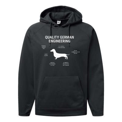 Funny Weiner Dog Joke Sarcastic German Dachshund Performance Fleece Hoodie