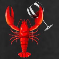 Funny Wine Drinking Lobster Red Crawfish Wine Lovers Gift 7 Panel Mesh Trucker Snapback Hat