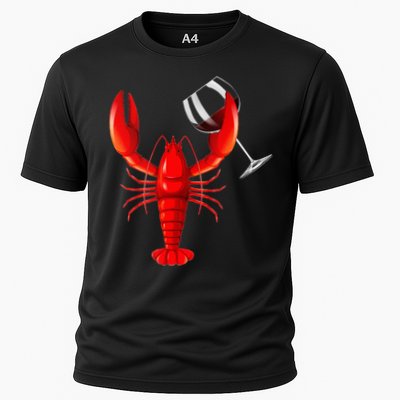Funny Wine Drinking Lobster Red Crawfish Wine Lovers Gift Performance Shirt