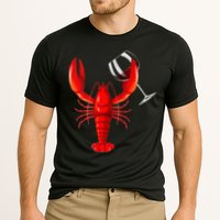 Funny Wine Drinking Lobster Red Crawfish Wine Lovers Gift Cooling Performance Crew T-Shirt