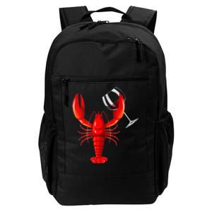 Funny Wine Drinking Lobster Red Crawfish Wine Lovers Gift Daily Commute Backpack