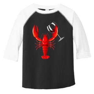 Funny Wine Drinking Lobster Red Crawfish Wine Lovers Gift Toddler Fine Jersey T-Shirt