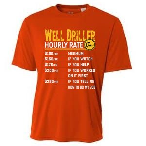 Funny Well Driller Hourly Rate Cooling Performance Crew T-Shirt