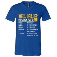 Funny Well Driller Hourly Rate V-Neck T-Shirt