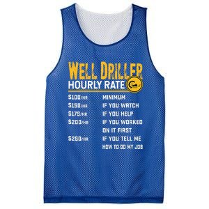 Funny Well Driller Hourly Rate Mesh Reversible Basketball Jersey Tank