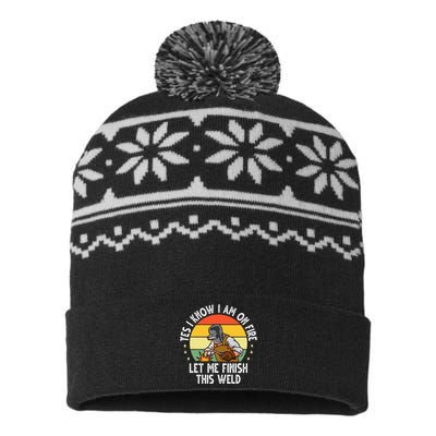 Funny Welding Design Dad Welder Worker Welding USA-Made Snowflake Beanie